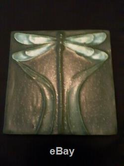 EPHRAIM Faience Pottery Dragonfly Tile Arts & Crafts (6)