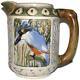 Early 1900s Weller Arts & Crafts Pottery Zona Kingfisher Pitcher