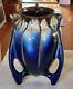 Early Arts & Crafts Thulin Blue Cream Drip Glaze European Art Pottery Belgium 9