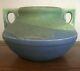 Early Camark Pottery Urn Vase Arts & Crafts Art Deco Green Drip Glaze On Blue