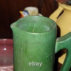 Early Green Pottery Tankard Pitcher Mission Arts & Crafts Era