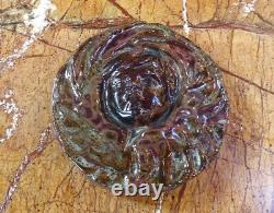 Early Pewabic Arts & Crafts Pottery Iridescent Glazed Face Tile
