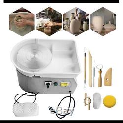 Electric Pottery Wheel Ceramic Machine 25CM Work Clay Art Craft DIY with Tools New