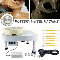 Electric Pottery Wheel Ceramic Machine 350W 30CM Clay Art Craft DIY Device White