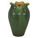 Ephraim Faience 1998 Arts And Crafts Pottery Morning Glory Matte Green Vase 828