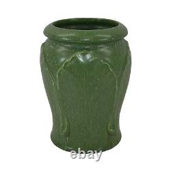 Ephraim Faience 1999 Arts and Crafts Pottery Hand Made Apple Leaf Green Vase 704