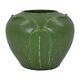 Ephraim Faience 1999 Arts And Crafts Pottery Large Leaves Green Ceramic Vase