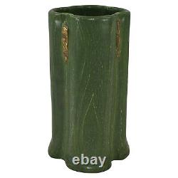 Ephraim Faience 2000 Arts and Crafts Pottery Woodland Cattail Green Vase 951