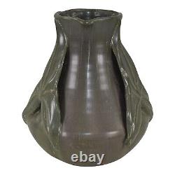 Ephraim Faience 2002 Arts and Crafts Pottery Dark Forest Green Ceramic Vase 324