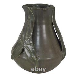 Ephraim Faience 2002 Arts and Crafts Pottery Dark Forest Green Ceramic Vase 324