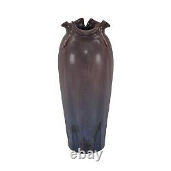 Ephraim Faience 2004 Arts and Crafts Pottery Purple Wild Morning Glory Vase 409