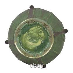 Ephraim Faience 2005 Arts and Crafts Pottery Green Plum Coleus Ceramic Vase 223