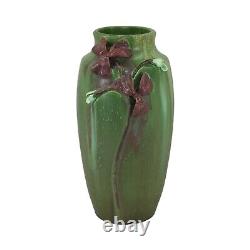 Ephraim Faience 2007 Arts and Crafts Pottery Red Shamrock Green Vase for CERF