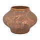 Ephraim Faience 2008 Arts And Crafts Pottery Brown Ginkgo Cabinet Vase B30