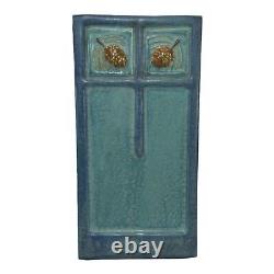 Ephraim Faience 2011 Arts and Crafts Pottery Matte Blue Pine Cone Wall Tile