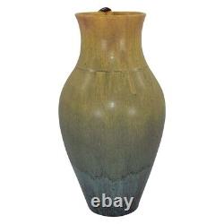 Ephraim Faience 2013 Arts and Crafts Art Pottery Green Trailing Orchid Vase E01
