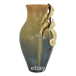 Ephraim Faience 2013 Arts and Crafts Art Pottery Green Trailing Orchid Vase E01