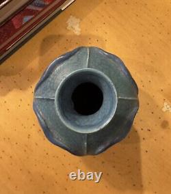 Ephraim Faience 2015 Hand Made Art Pottery Mottled Blue Small Wonder Vase