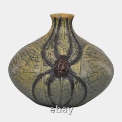 Ephraim Faience 2016 Hand Made Pottery Spiders Tapestry Ceramic Vase