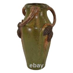 Ephraim Faience 2019 Arts And Crafts Pottery Three-Handled Pine Ceramic Vase F15