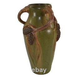 Ephraim Faience 2019 Arts And Crafts Pottery Three-Handled Pine Ceramic Vase F15