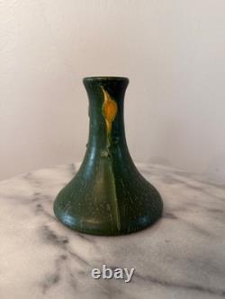 Ephraim Faience Pottery Budding Candlestick 4.5 x 4 Kevin Hicks #971 Green