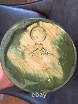 Ephraim Faience Pottery Budding Candlestick 4.5 x 4 Kevin Hicks #971 Green