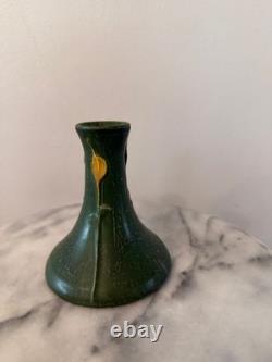 Ephraim Faience Pottery Budding Candlestick 4.5 x 4 Kevin Hicks #971 Green