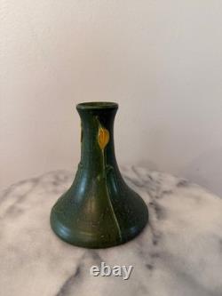 Ephraim Faience Pottery Budding Candlestick 4.5 x 4 Kevin Hicks #971 Green