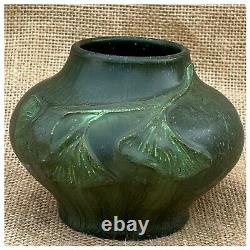 Ephraim Faience Pottery Experimental Morris Vase Ginko With Provenance 3 3/4 08