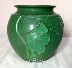 Ephraim Pottery, Ginkgo Leaves Vase, Great Arts & Crafts Theme, Cucumber Green