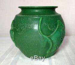 Ephraim Pottery, Ginkgo Leaves Vase, Great Arts & Crafts Theme, Cucumber Green