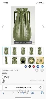 Ephraim Pottery LARGE Vase Arts & Crafts California Fiddlehead Ken Nekola Grueby