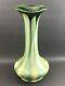 European Belgium Pottery Thulin Arts & Crafts Large 17.5 Green Crystalline Vase