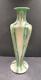 European Belgium Thulin Arts And Crafts Green And Tan Crystalline Vase, 12 Mint