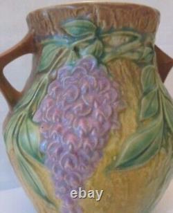 FLOWER VASE! Vintage ROSEVILLE ART pottery arts & crafts WISTERIA pattern EXC