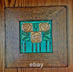 FRAMED Arts and Crafts Style Art Pottery TILE Design