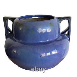 FULPER POTTERY LARGE HEAVY BLUE Arts and Crafts Vase Antique