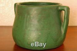 Fantastic Antique Weller Pottery Arts Crafts Bedford Matte Green 2-Handled Bowl