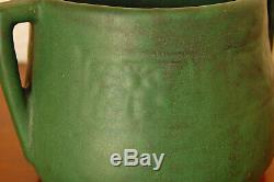 Fantastic Antique Weller Pottery Arts Crafts Bedford Matte Green 2-Handled Bowl