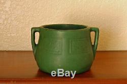 Fantastic Antique Weller Pottery Arts Crafts Bedford Matte Green 2-Handled Bowl