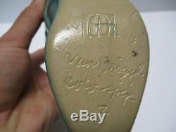 Fine Old Antique Van Briggle Pottery Vase Boot Painting Arts And Crafts Rare