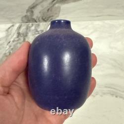 Fine Quality Handmade Purple Small Art Pottery Cabinet Vase Artist Signed