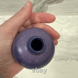 Fine Quality Handmade Purple Small Art Pottery Cabinet Vase Artist Signed