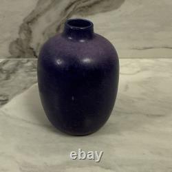 Fine Quality Handmade Purple Small Art Pottery Cabinet Vase Artist Signed