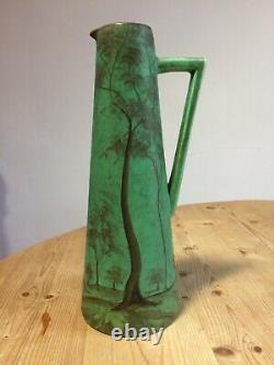 Fine Tall Green Mid-Century/Art Deco/Arts & Crafts Vintage Jug, Marked'Royal