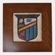 Flint Faience Art Pottery Arts & Crafts Framed Heraldic Coat Of Arms Tile 6455