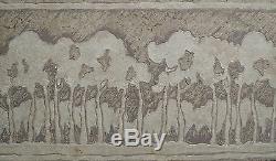 Framed Contemporary Ceramic Tile with Trees Arts and Crafts
