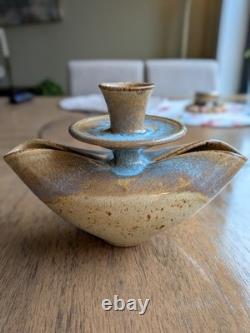 Frank Phillips Ashland Oregon Studio Pottery Candle Holder Pond Farm VTG 60's-70