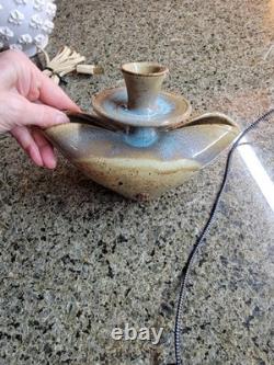 Frank Phillips Ashland Oregon Studio Pottery Candle Holder Pond Farm VTG 60's-70